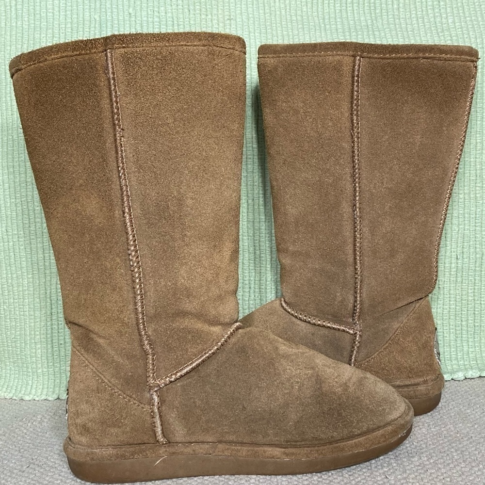 BEARPAW Womens Tan Eva Tall Suede/Wool/Sheepskin Warm Winter Boots SZ US 7 - Picture 7 of 12
